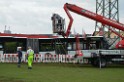 Vorbereitung fuer die Bergung des Busses Koeln Porz Gremberghoven P50